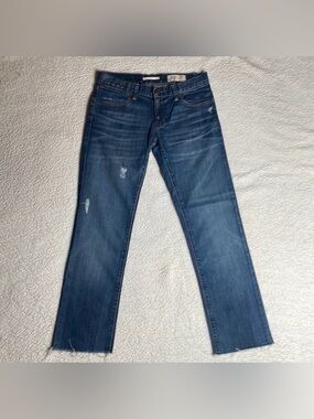 Gap Jeans Denim Raw Hem Ankle Crop Size 0 / 24 Distressed